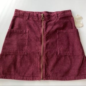 Maroon Corduroy Skirt